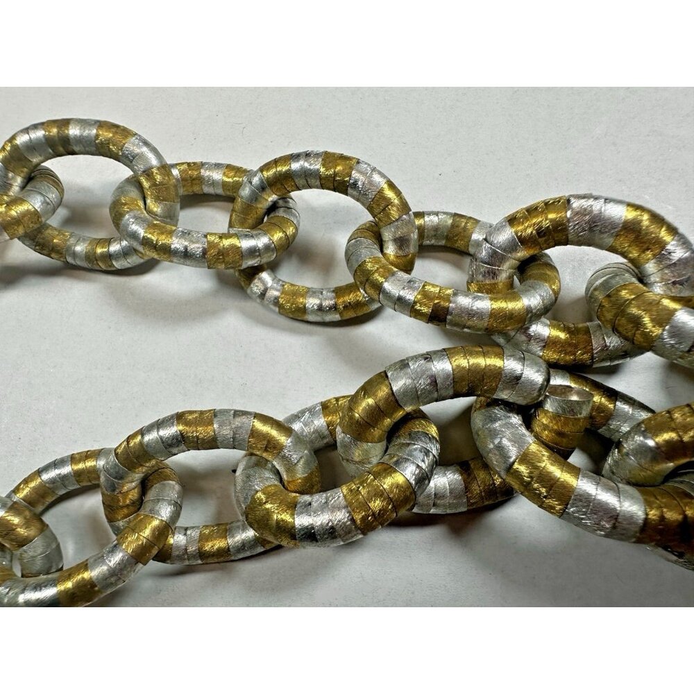 Chicos Necklace Chunky Chain Link Two Tone Coil Geovanna